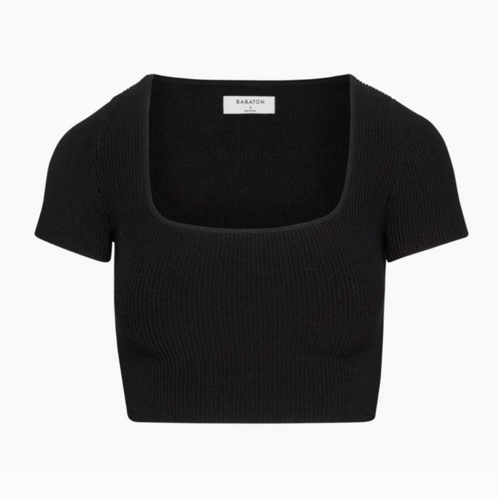 Aritzia sculpt knit squareneck crop